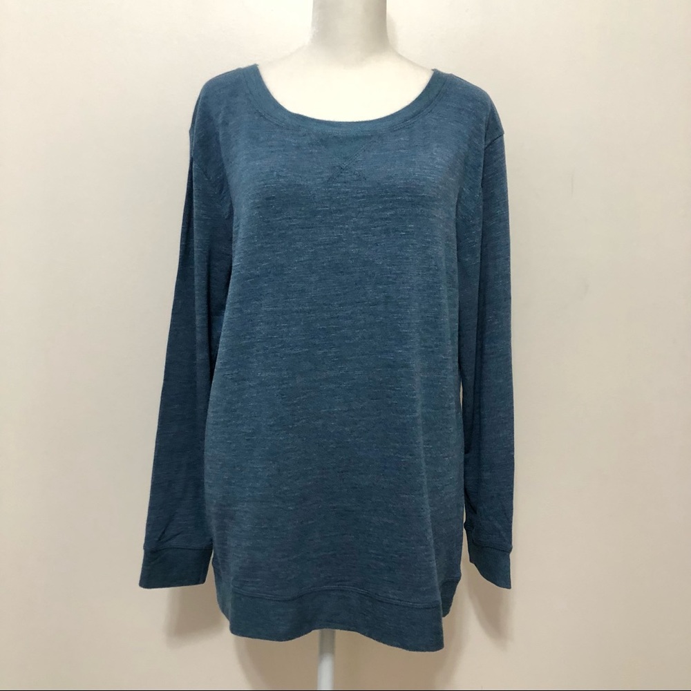 Feline Blue Long Sleeve Pullover Top